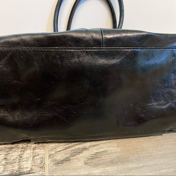 Badgley Mischka Vintage Black Leather Gold Accent Bag - Picture 3 of 13